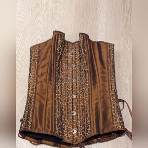 Copper overbust corset